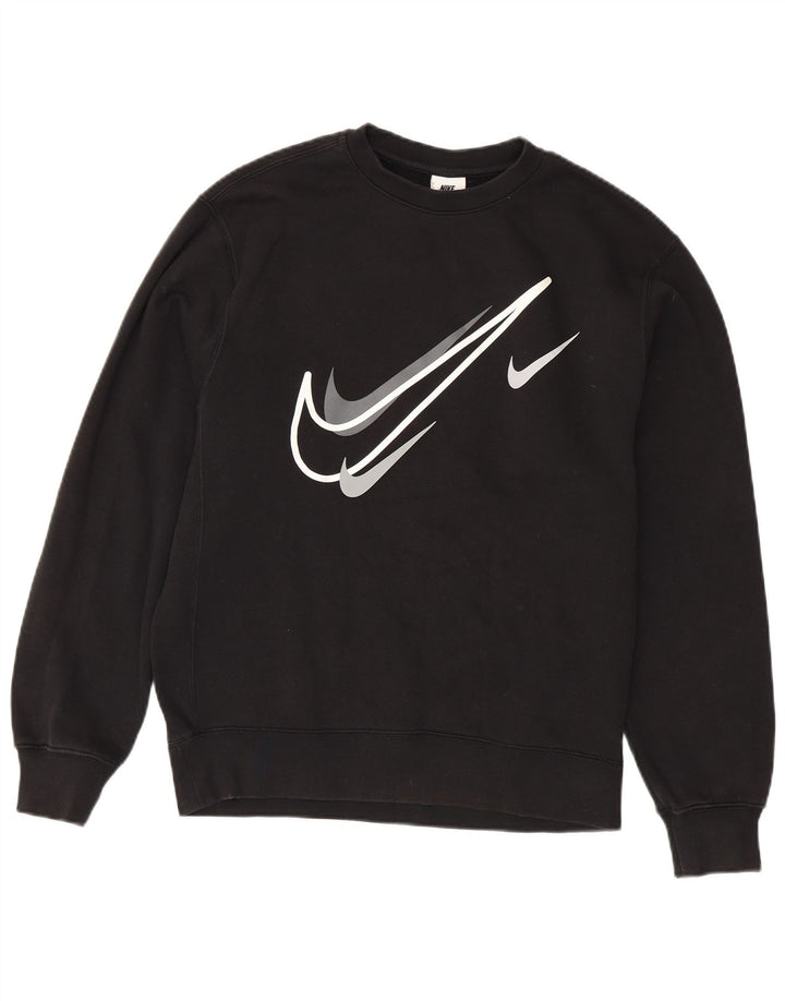 NIKE grafisk sweatshirt til mænd, lille sort bomuld