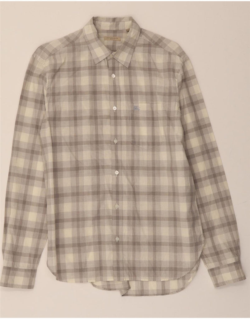 BURBERRY Mens Shirt Medium Grey Check Cotton Vintage Burberry and Second-Hand Burberry from Messina Hembry 