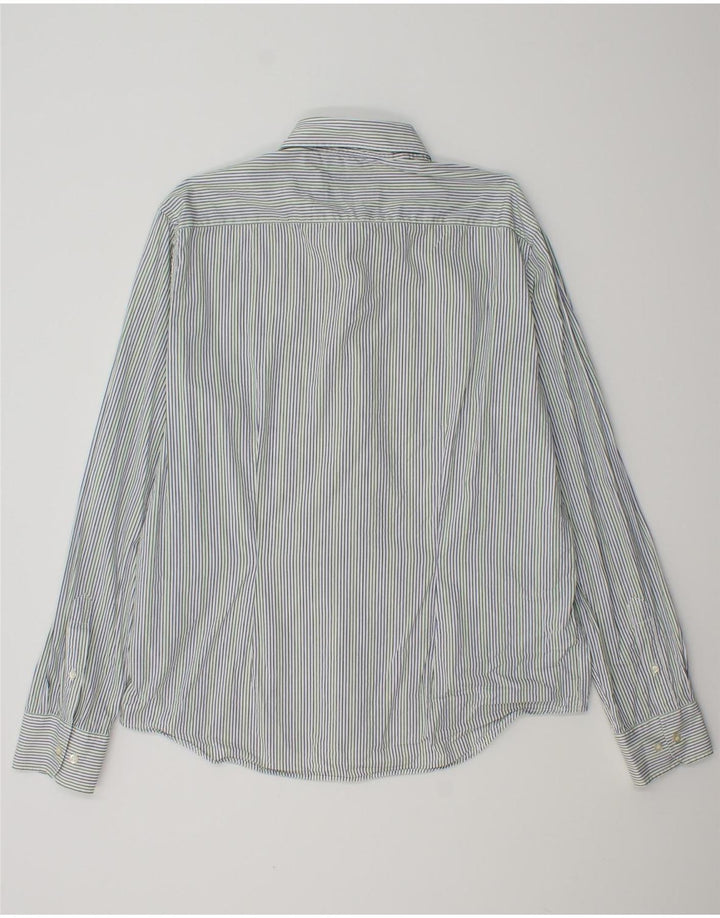 FRED PERRY Herre Slim Fit skjorte 2XL Blå nålestribet bomuld