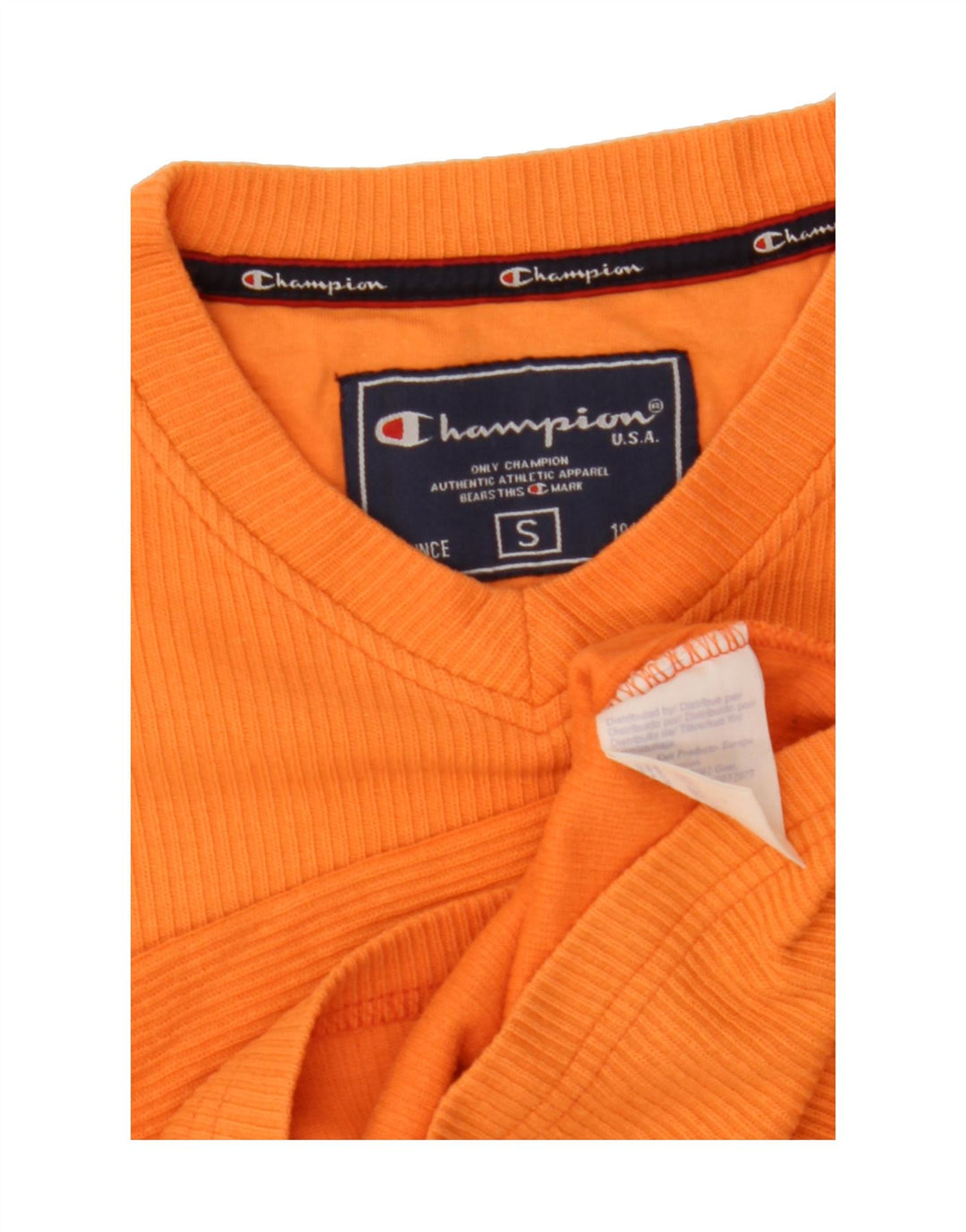 CHAMPION Womens Top Long Sleeve UK 10 Small Orange Cotton Vintage Champion and Second-Hand Champion from Messina Hembry 