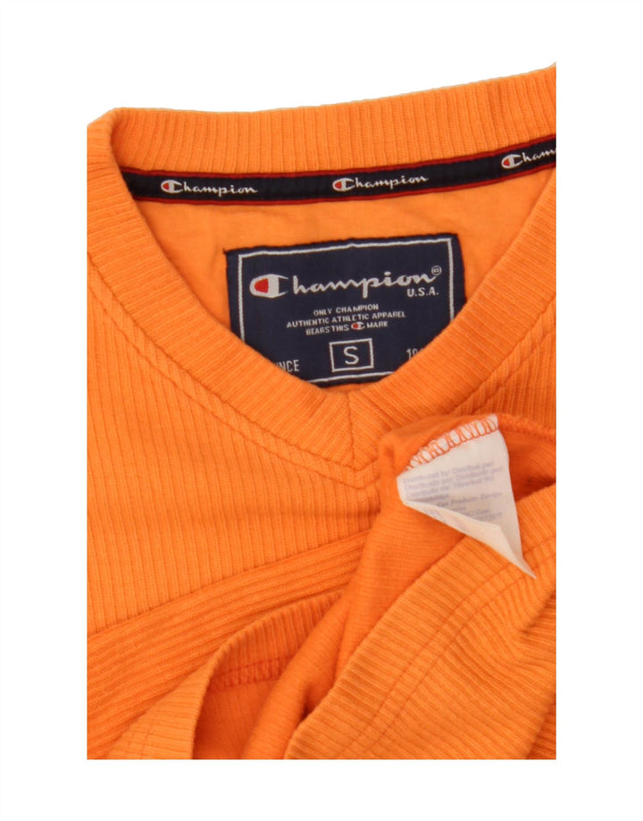 CHAMPION Womens Top Long Sleeve UK 10 Small Orange Cotton Vintage Champion and Second-Hand Champion from Messina Hembry 