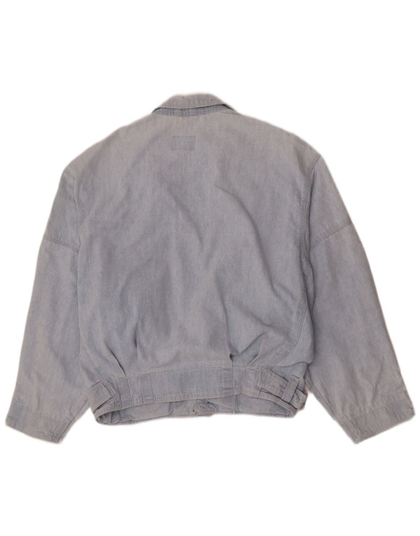Vintage Mens Bomber Denim Jacket UK 36 Small Blue