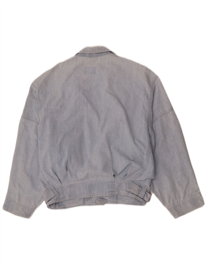 Vintage Herre Bomber Denim Jacket UK 36 Small Blue