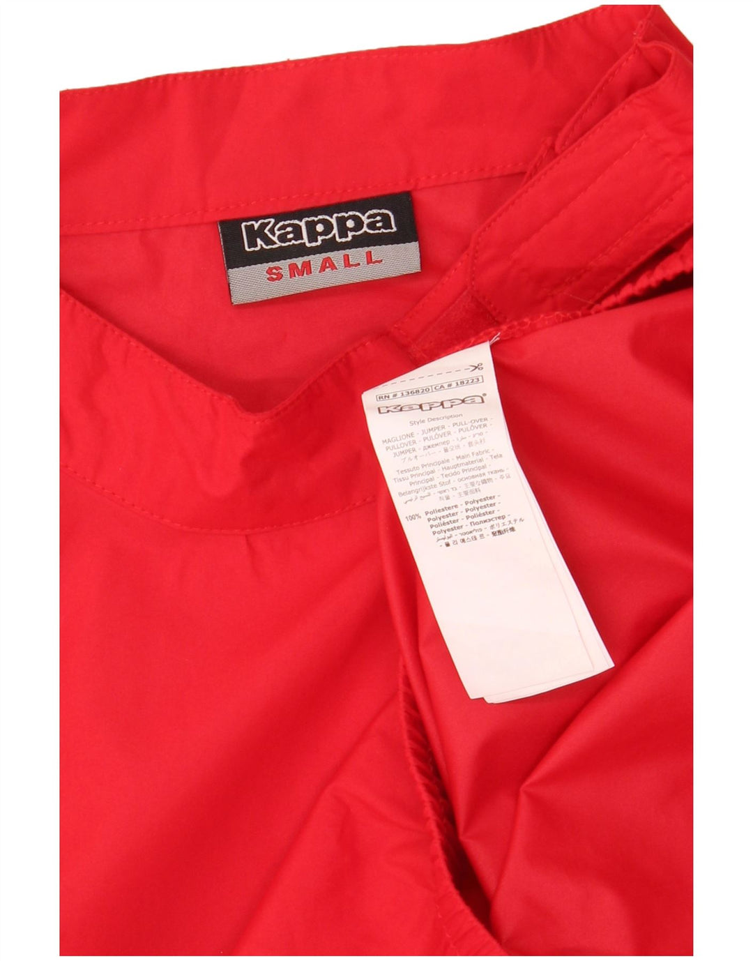 KAPPA Herre Zip Neck Pullover Træningsdragt Top Lille Rød Polyester