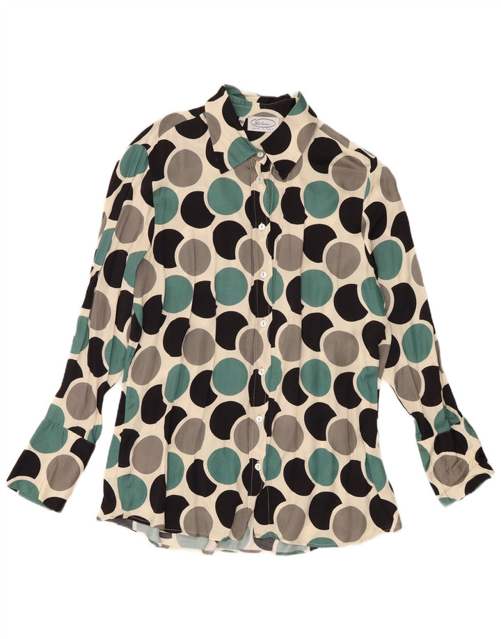 Vintage dameskjorte bluse IT 48 XL Flerfarvet geometrisk