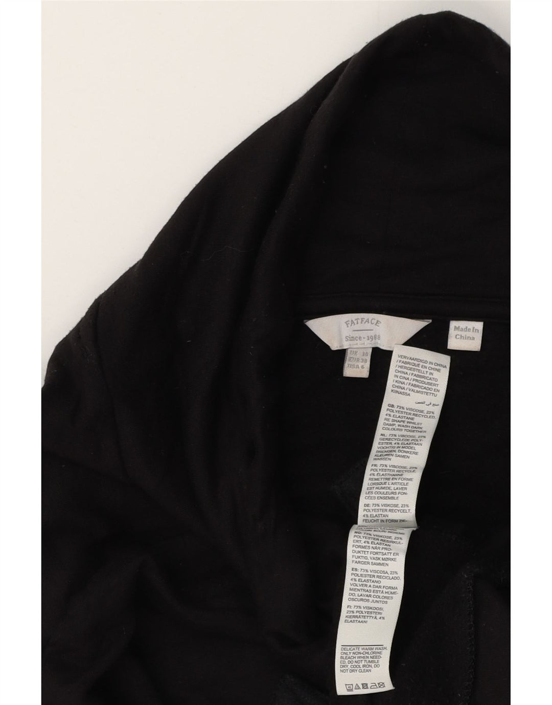 Fat Face Dame Oversized Roll Neck Sweatshirt Jumper UK 10 Small Black