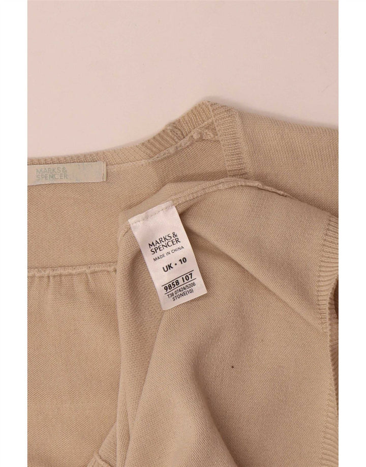 Marks & Spencer Dame Cardigan Sweater UK 10 Small Beige Acryl