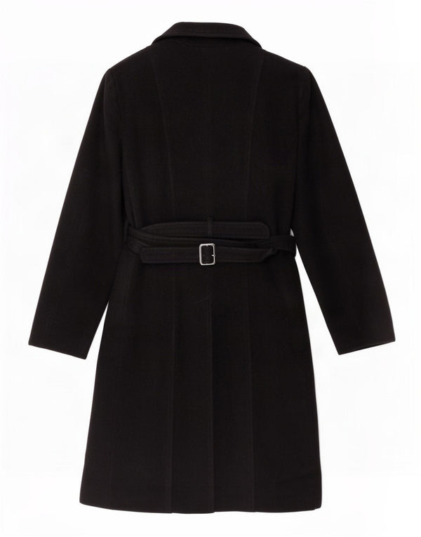 Marks & Spencer Womens Overcoat UK 14 Medium Black Wool