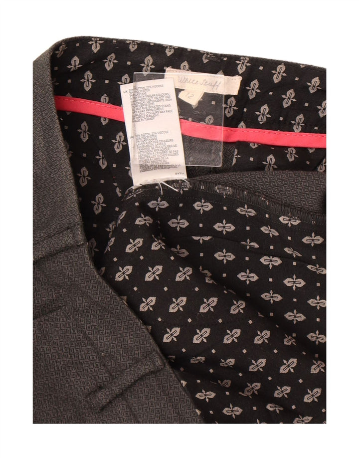 WHITE STUFF Womens Casual Trousers UK 12 Medium W34 L30 Grey Geometric