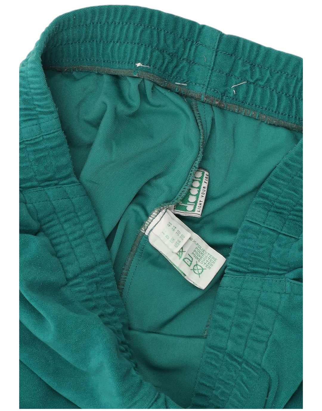 Diadora Herre Velour Træningsdragt Bukser UK 38 Medium Green Polyester