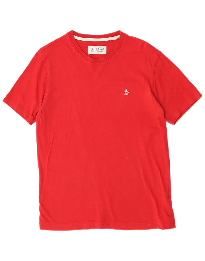 Penguin Herre T-Shirt Top Lille Rød Bomuld
