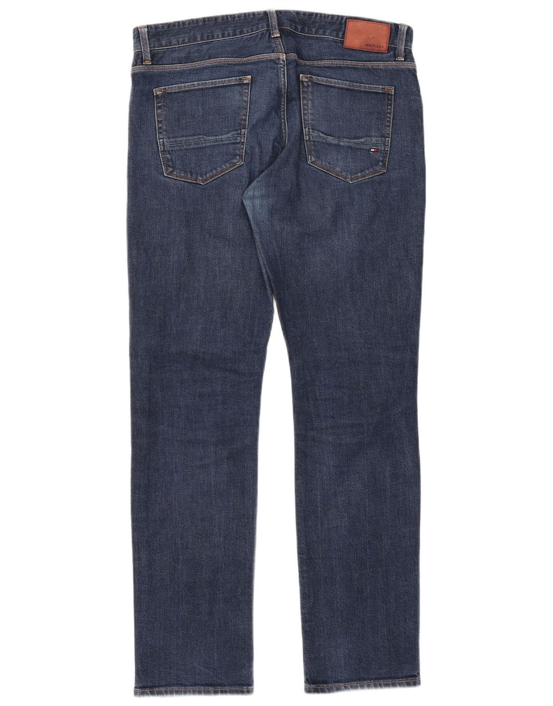 TOMMY HILFIGER Dame Denton Straight Jeans W34 L32 Blå Bomuld
