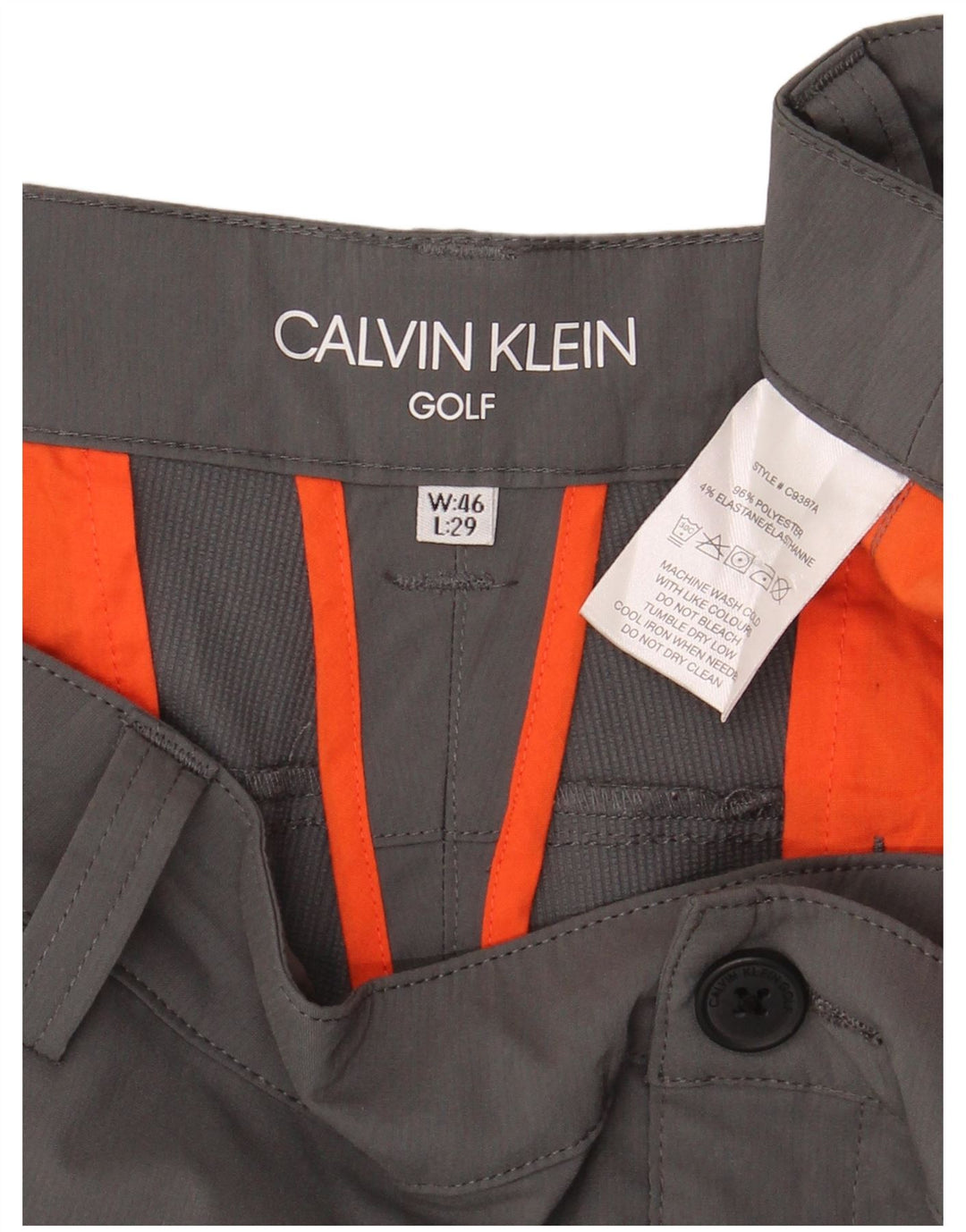 Calvin Klein Herre Golf Straight Chino Bukser W46 L29 Grå Polyester