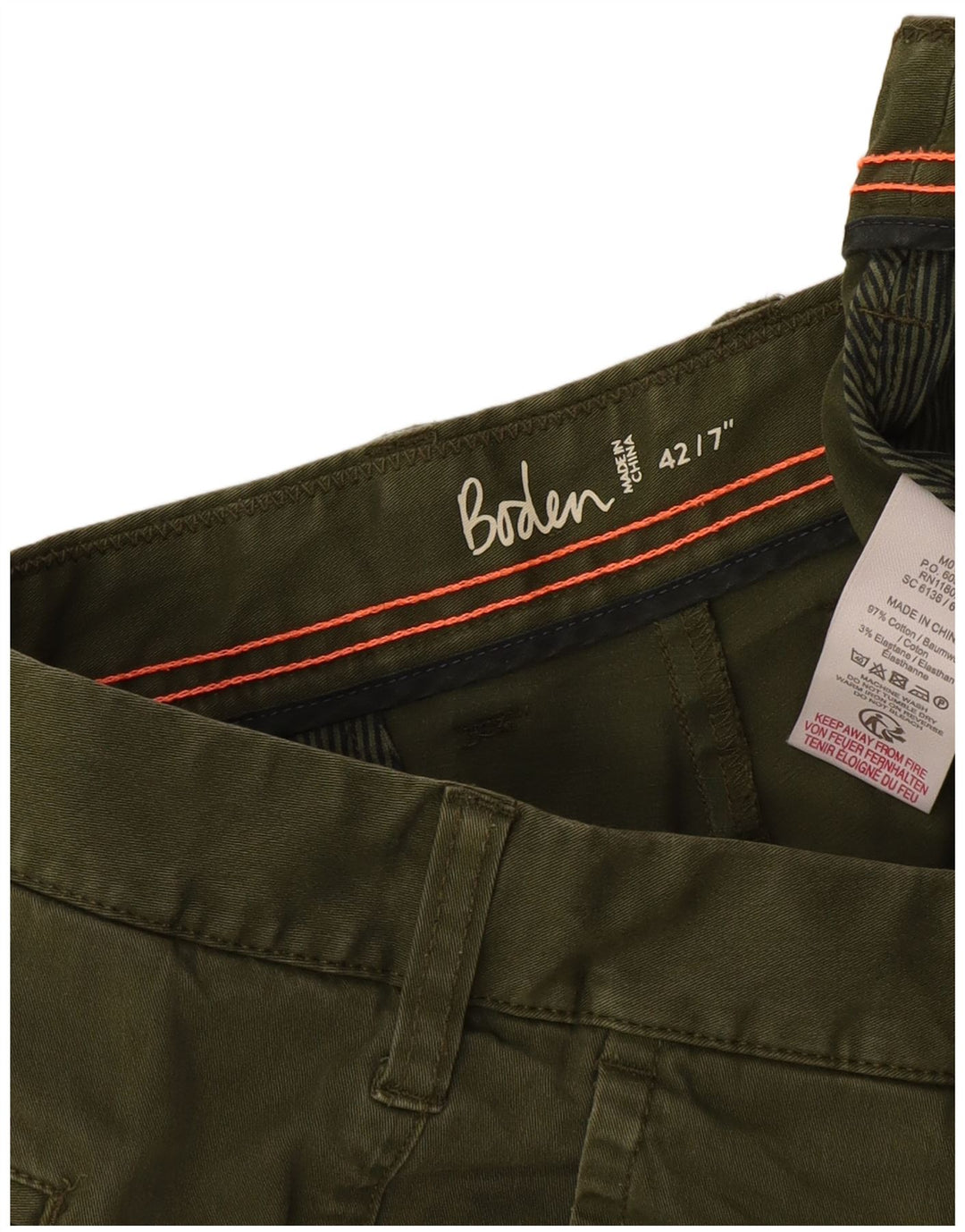 Boden Herre Chino Shorts W42 2XL Grøn Bomuld