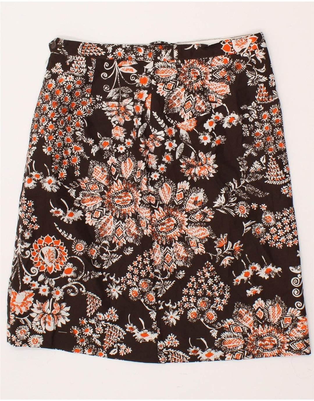 VINTAGE Womens A-Line Skirt W28 Medium  Brown Floral Vintage Vintage and Second-Hand Vintage from Messina Hembry 