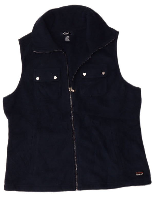 Chaps Dame Petite Fleece Gilet UK 16 Large Navy Blue Polyester