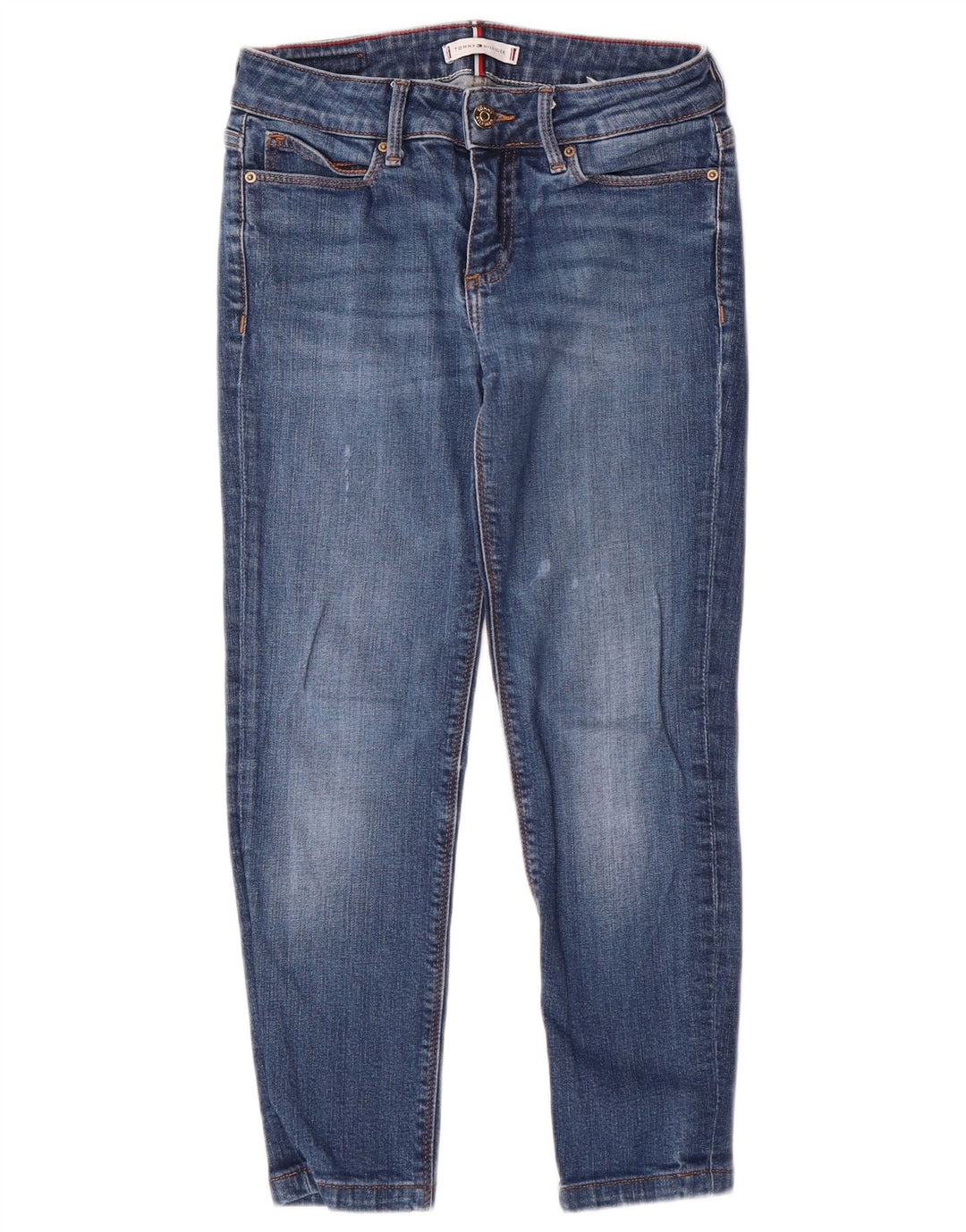 TOMMY HILFIGER Piger Skinny Jeans 7-8 år W24 L23 Blå Bomuld