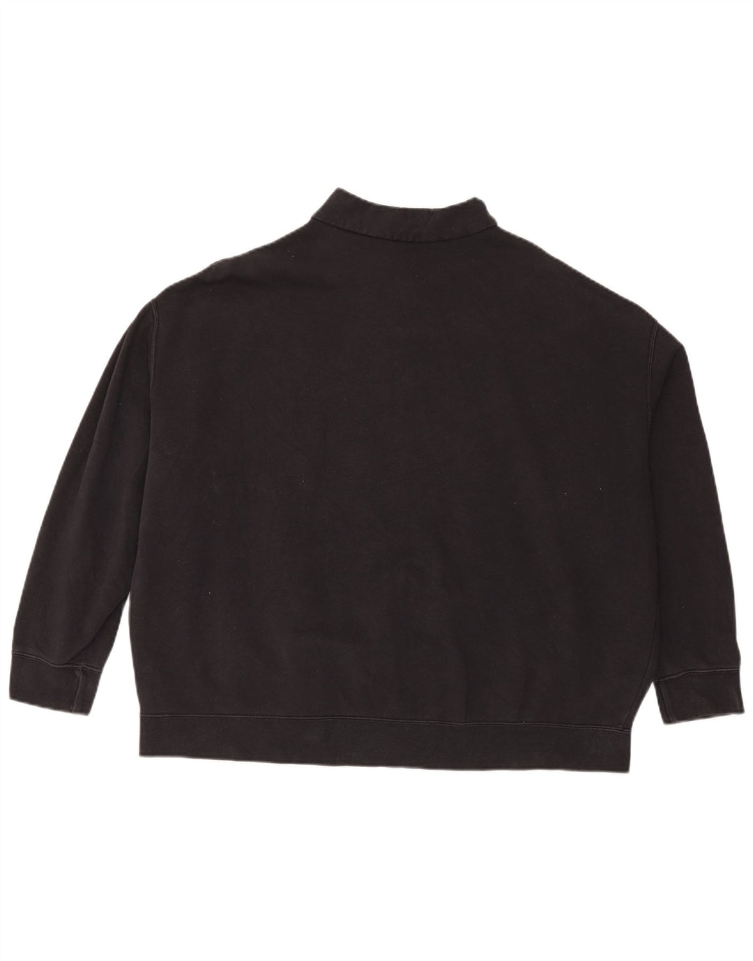 Nike Dame Oversized Zip Neck Sweatshirt Jumper UK 16 Large Black Bomuld