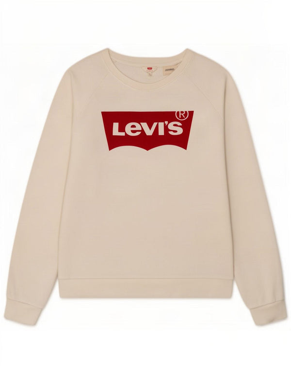 Levi's Herre grafisk sweatshirt Jumper Medium Hvid Bomuld
