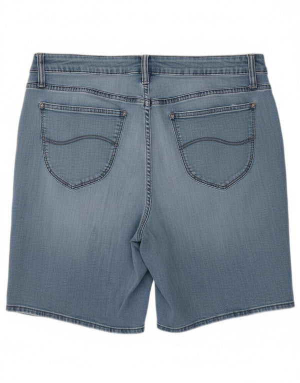 Lee Womens Mid Rise Denim Bermuda Shorts US 16 XL W36 Blue Cotton