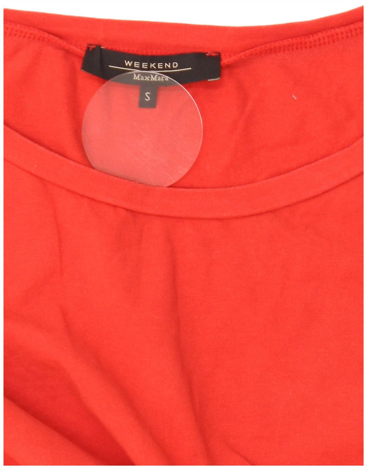 Max Mara Dame Weekend Top 3/4 ærme UK 10 Lille Rød