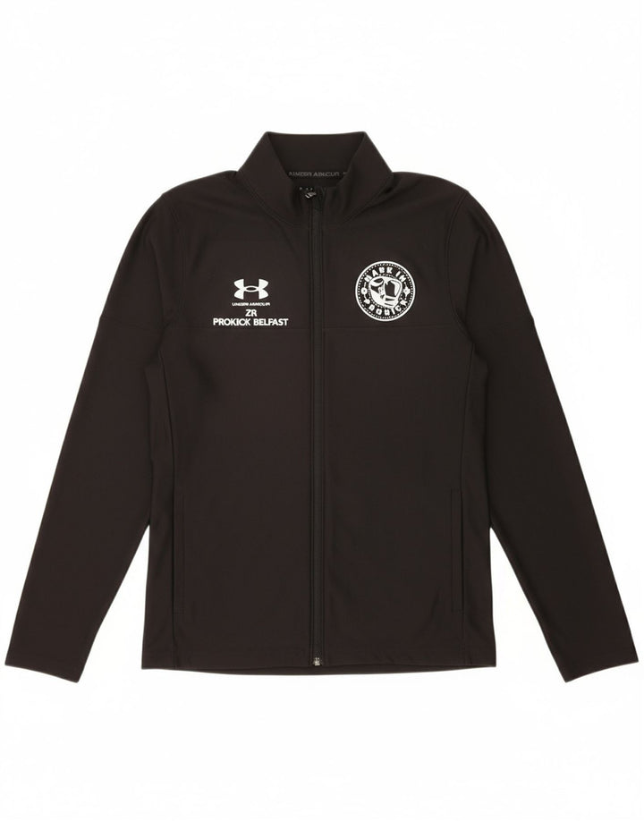 UNDER ARMOUR Mens Graphic Tracksuit Top Jacket Small Black Polyester