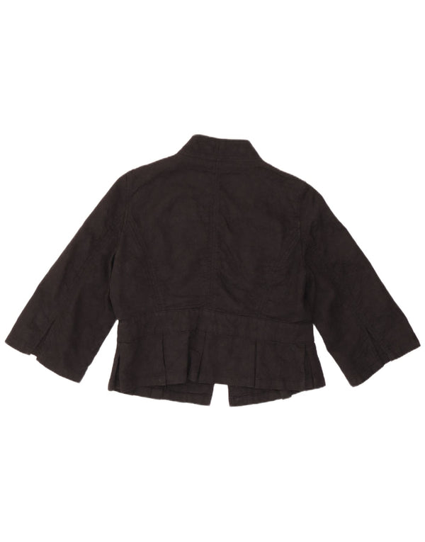 Marks & Spencer Womens Crop 3/4-ærmet blazerjakke UK 14 Large Black