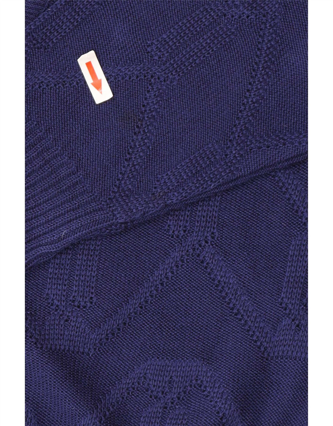 Vintage dame cardigan sweater EU 38/40 Medium Blue Chevron Polyacrylic