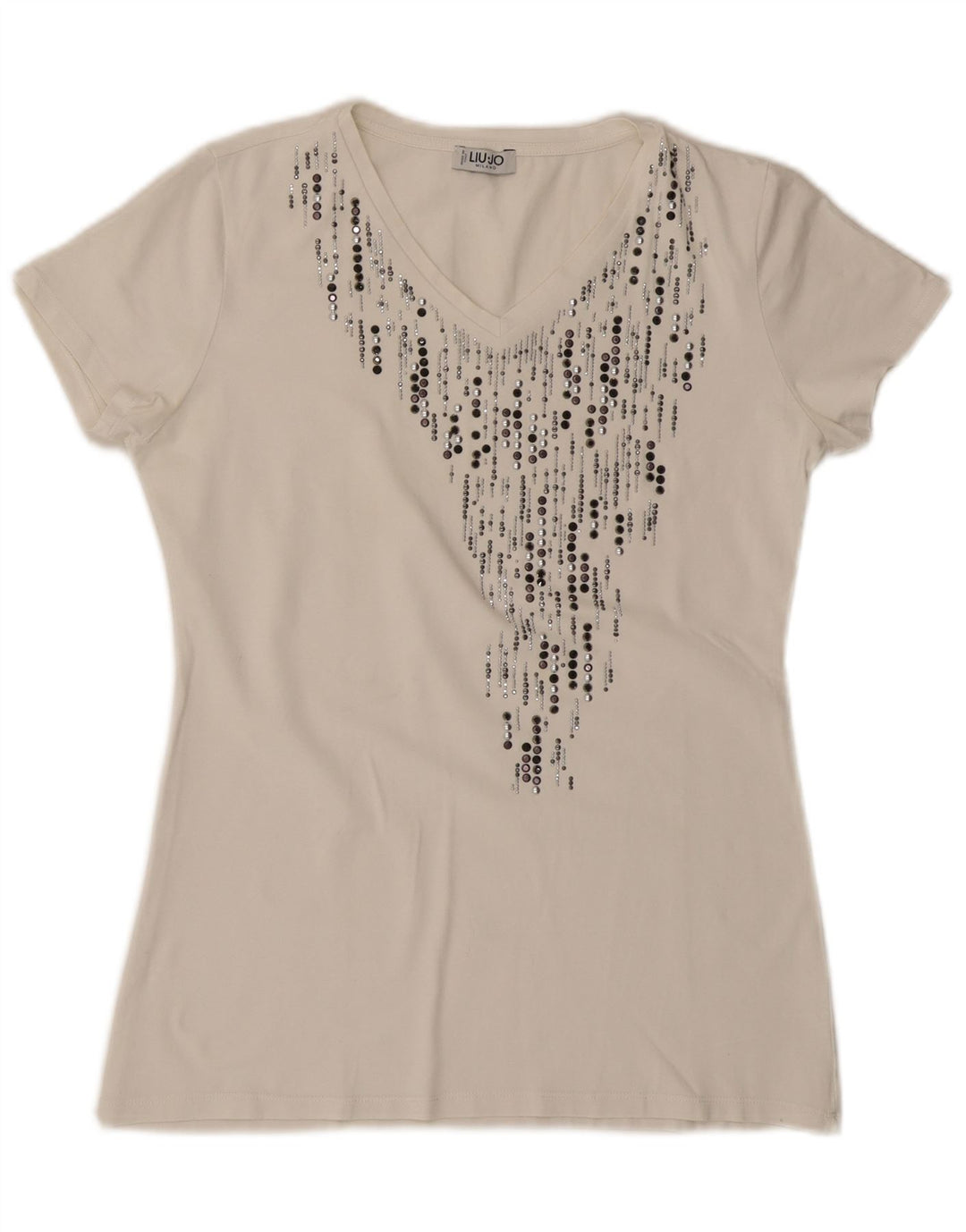 LIU JO Dame Milano T-Shirt Top UK 12 Medium White