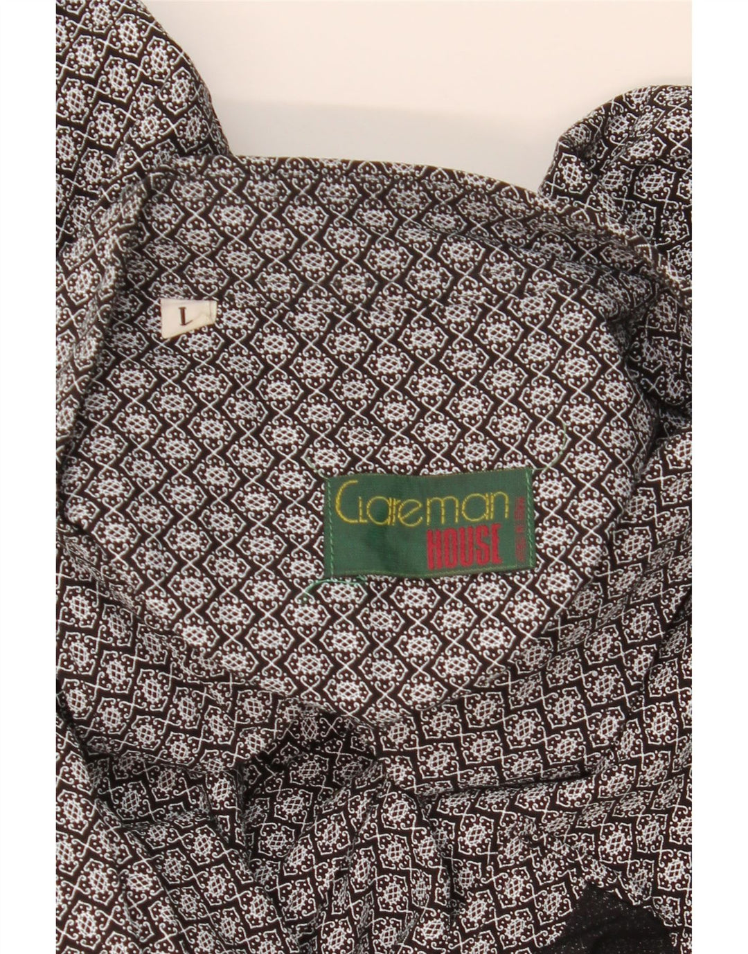 VINTAGE Herreskjorte Stor Sort Geometrisk