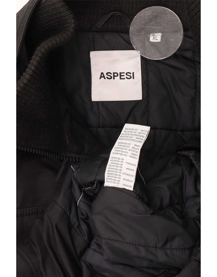 Aspesi Womens Military Utility Jacket UK 18 XL Sort Polyester