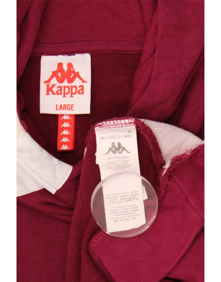 Kappa Herre hættetrøje Jumper Large Maroon Colourblock Bomuld