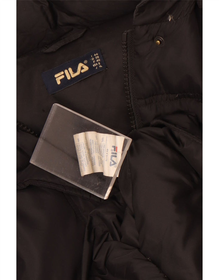 Fila Dame Hætte Polstret Frakke IT 44 Medium Sort Polyamid