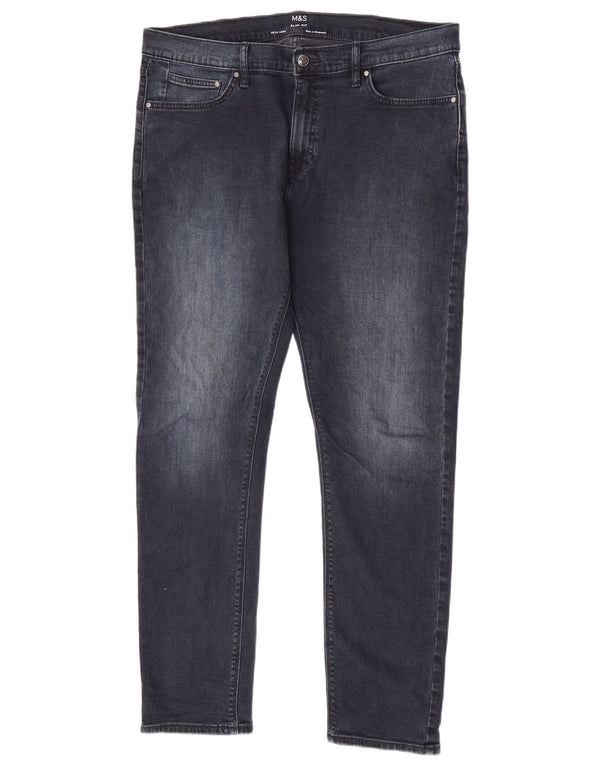 Marks & Spencer Herre Slim Jeans W36 L33 Marineblå Bomuld