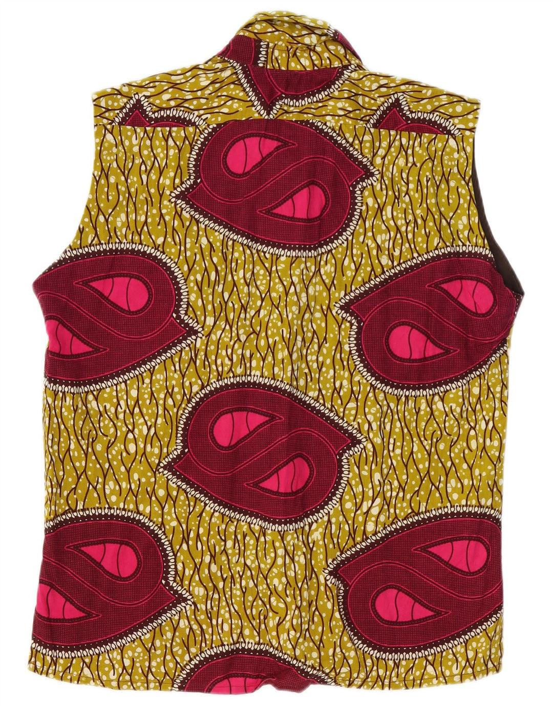 Vintage kvinders abstrakt mønster skjortebluse UK 18 XL Flerfarvet