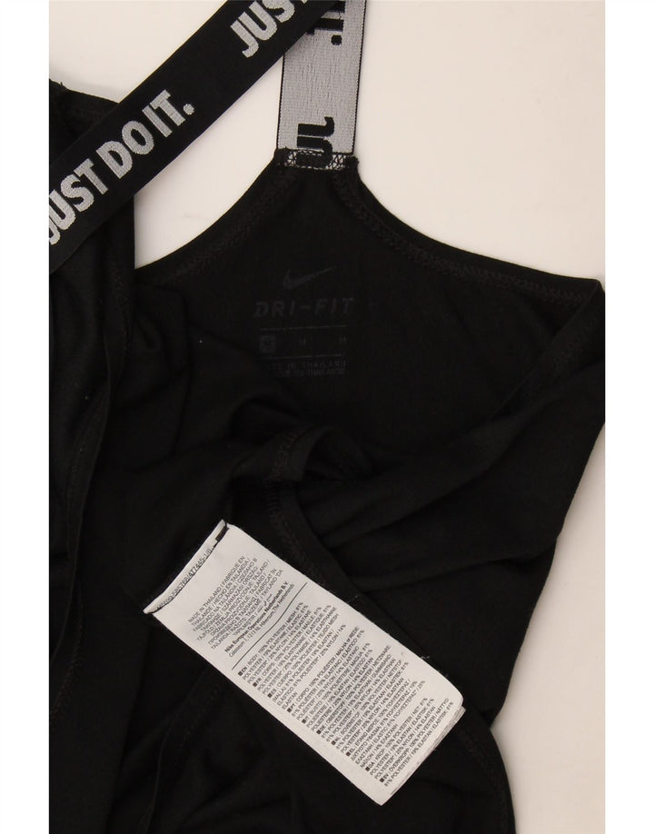 Nike Dame Dri Fit Grafisk Vest Top UK 12 Medium Sort Polyester