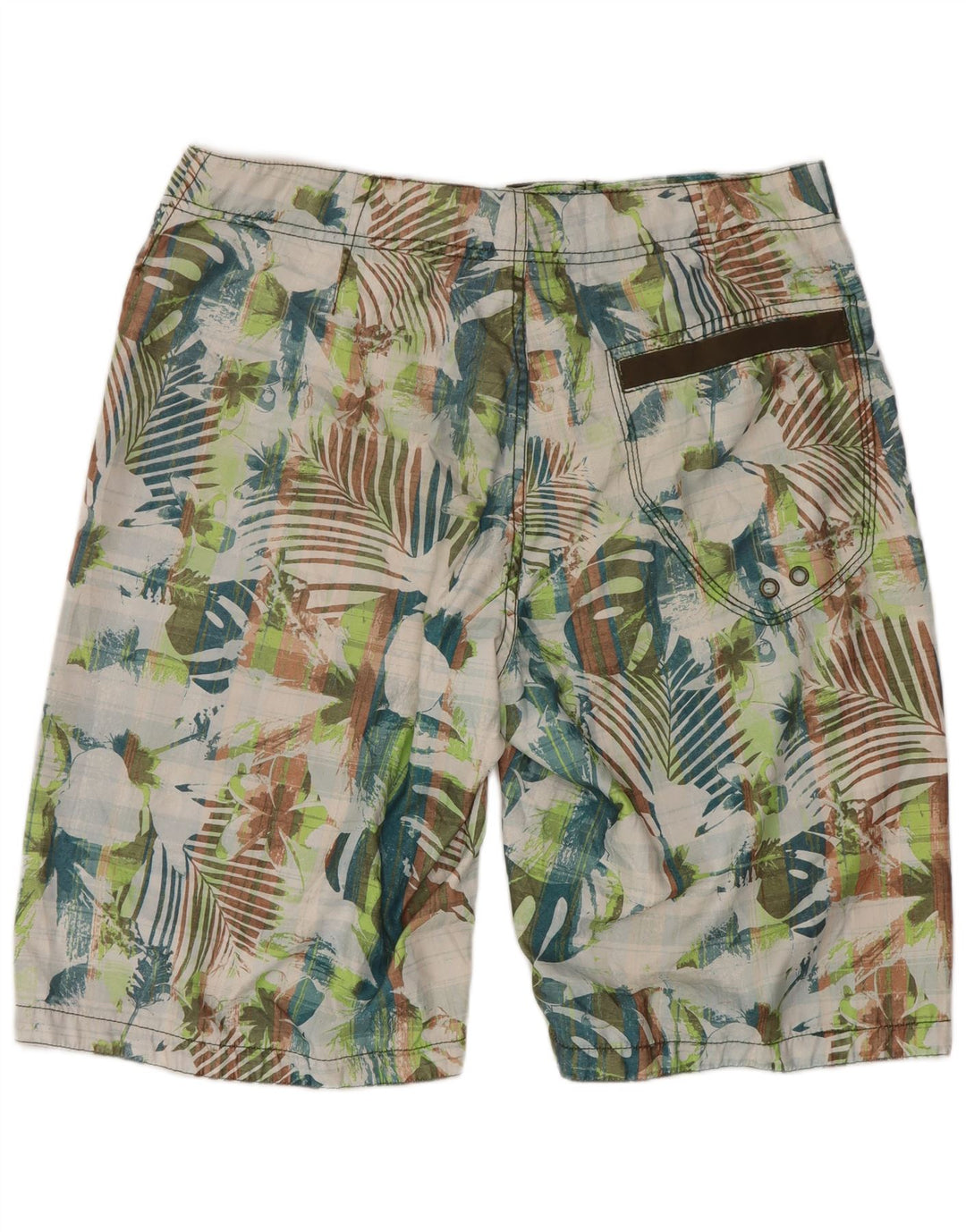 Fedt ansigt herre badeshorts store flerfarvede blomster polyester