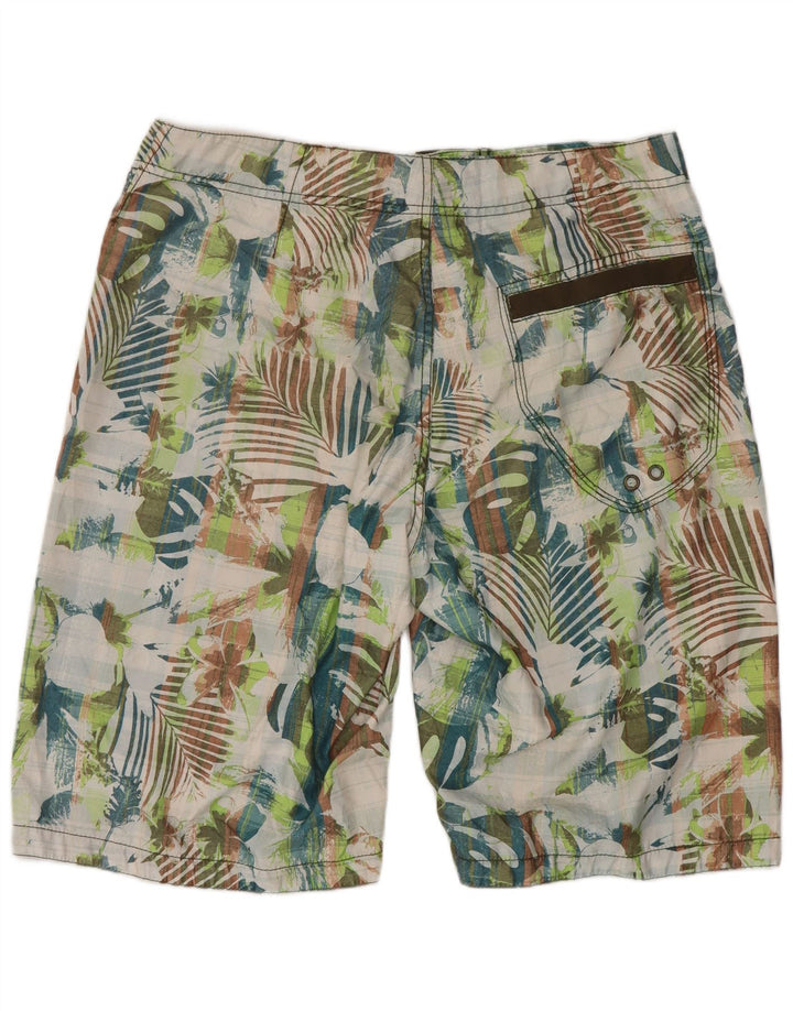 Fedt ansigt herre badeshorts store flerfarvede blomster polyester