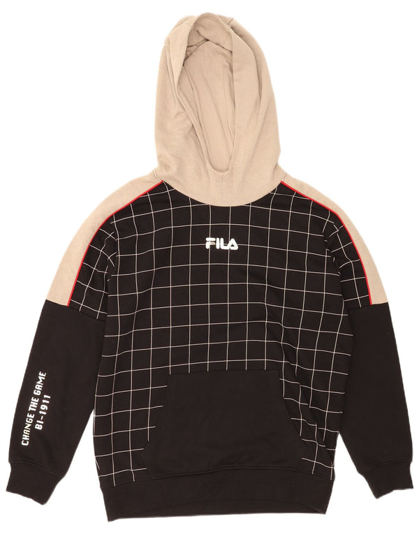 Fila Herre Change the Game Grafisk hættetrøje Jumper Medium sort ternet bomuld