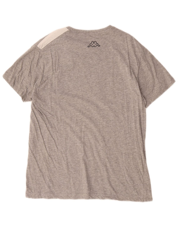 Kappa Herre Grafisk T-Shirt Top XL Grå Colourblock Bomuld
