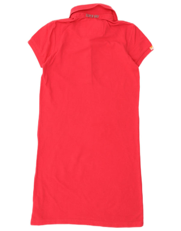 Superdry Dame Polo Dress UK 8 Small Pink Bomuld