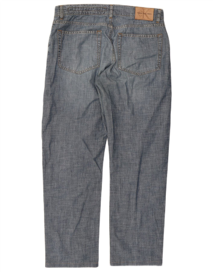 Calvin Klein Dame Straight Jeans W32 L27 Blå Bomuld