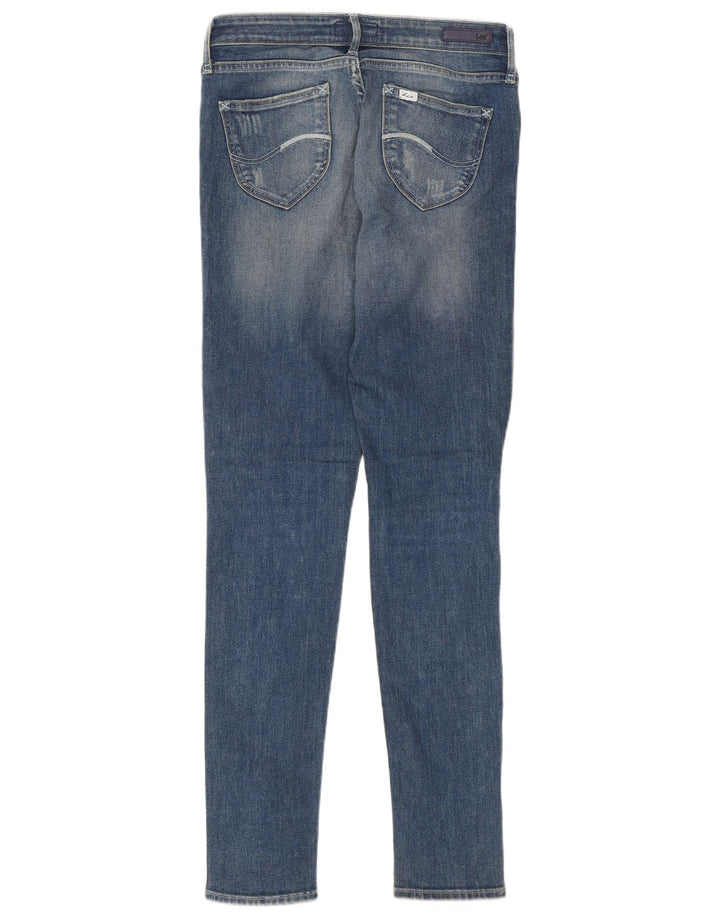 Lee Kvinders Distressed Skinny Jeans W28 L30 Blå Bomuld