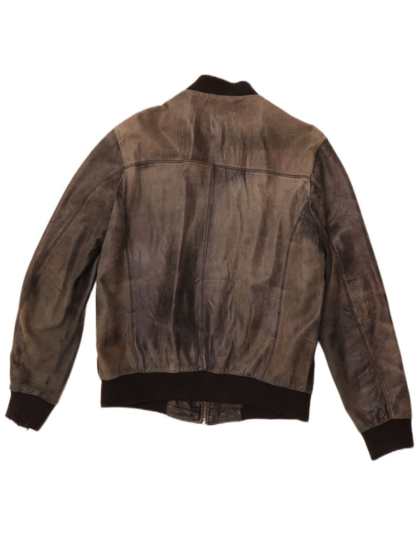 VINTAGE Herre Læderjakke UK 38 Medium Sort