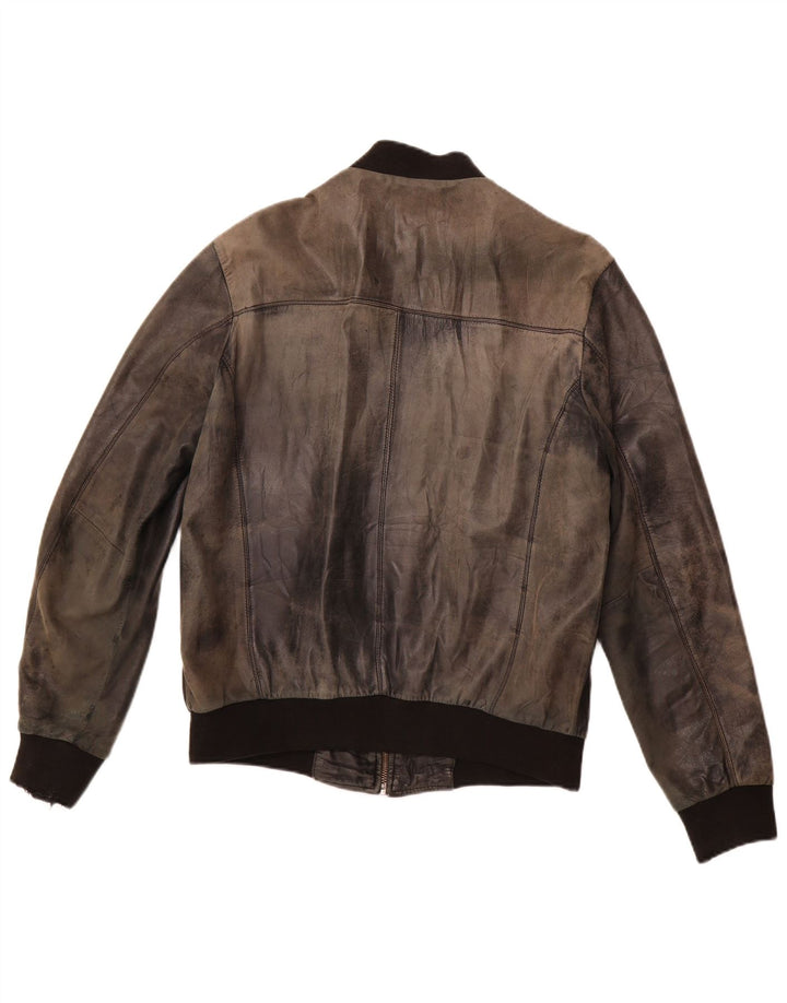 VINTAGE Herre Læderjakke UK 38 Medium Sort