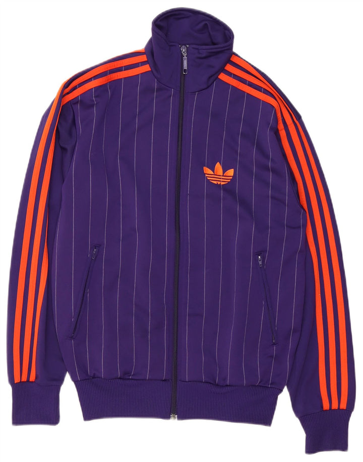Adidas Træningsdragt topjakke til mænd XS Lilla stribet polyester