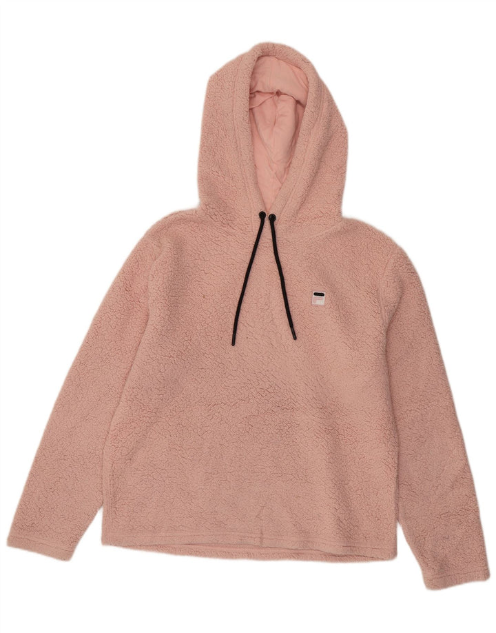 FILA Fleecetrøje med hætte til kvinder UK 16 Stor Pink Polyester