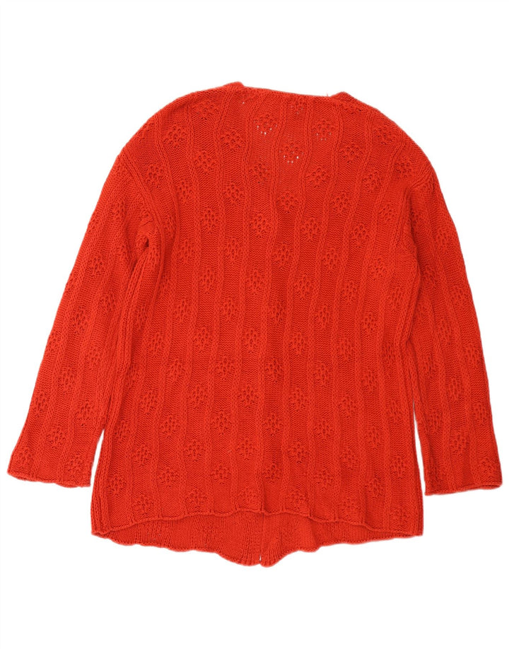 Benetton Kvinder Oversized Cardigan Sweater UK 10 Lille Rød Bomuld