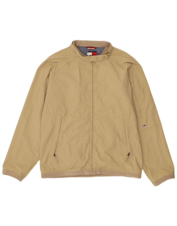 Tommy Hilfiger Dame Bomber Jacket UK 16 Stor Beige Nylon