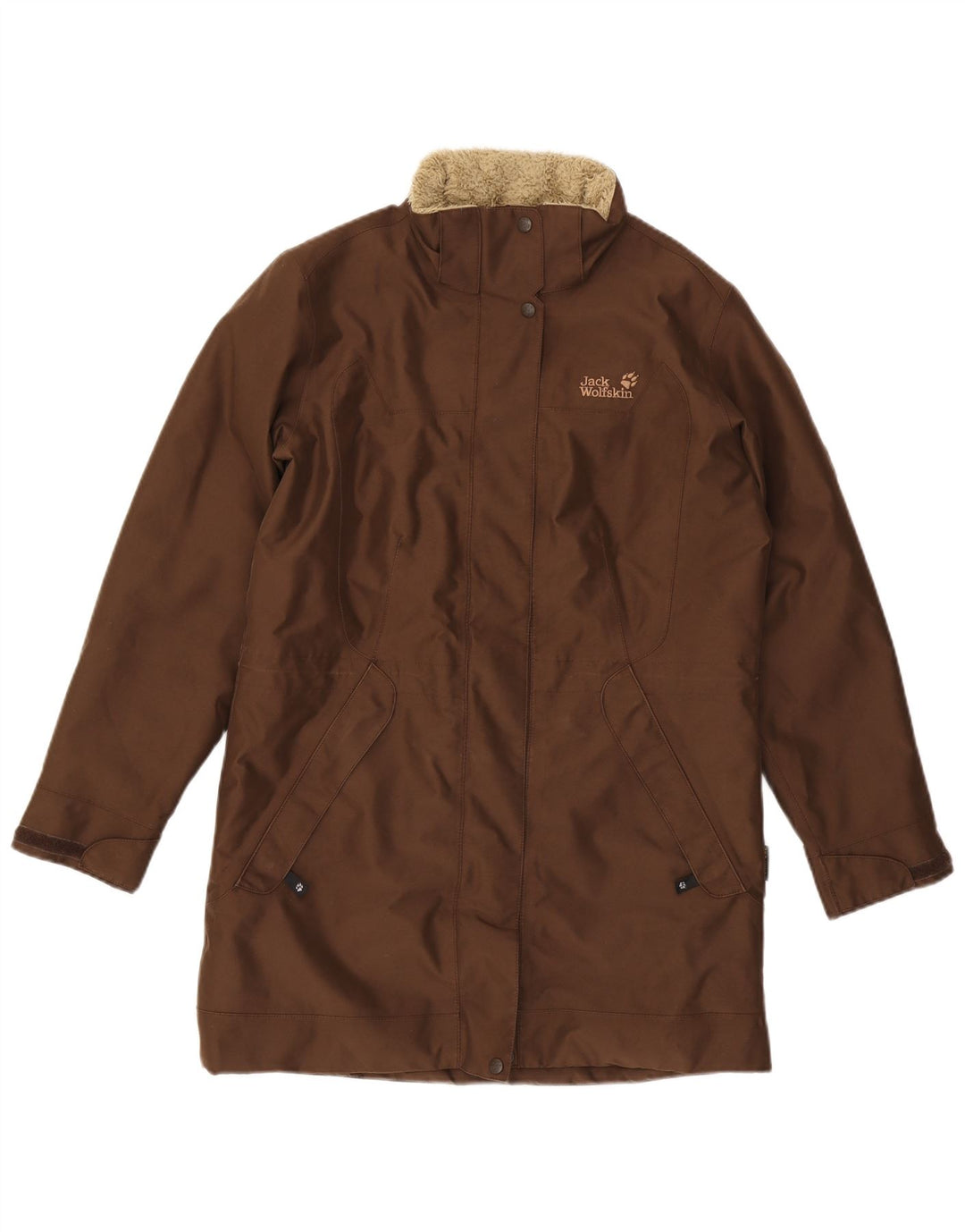 Jack Wolfskin Dame Sherpa Windbreaker Coat UK 12/14 Medium Brown